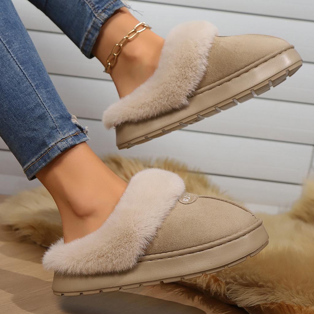 Ladies, Home, Cotton Slippers, Warm Shoes, Thick Shoes, Couple Shoes, Half Pack Heels, Casual Shoes