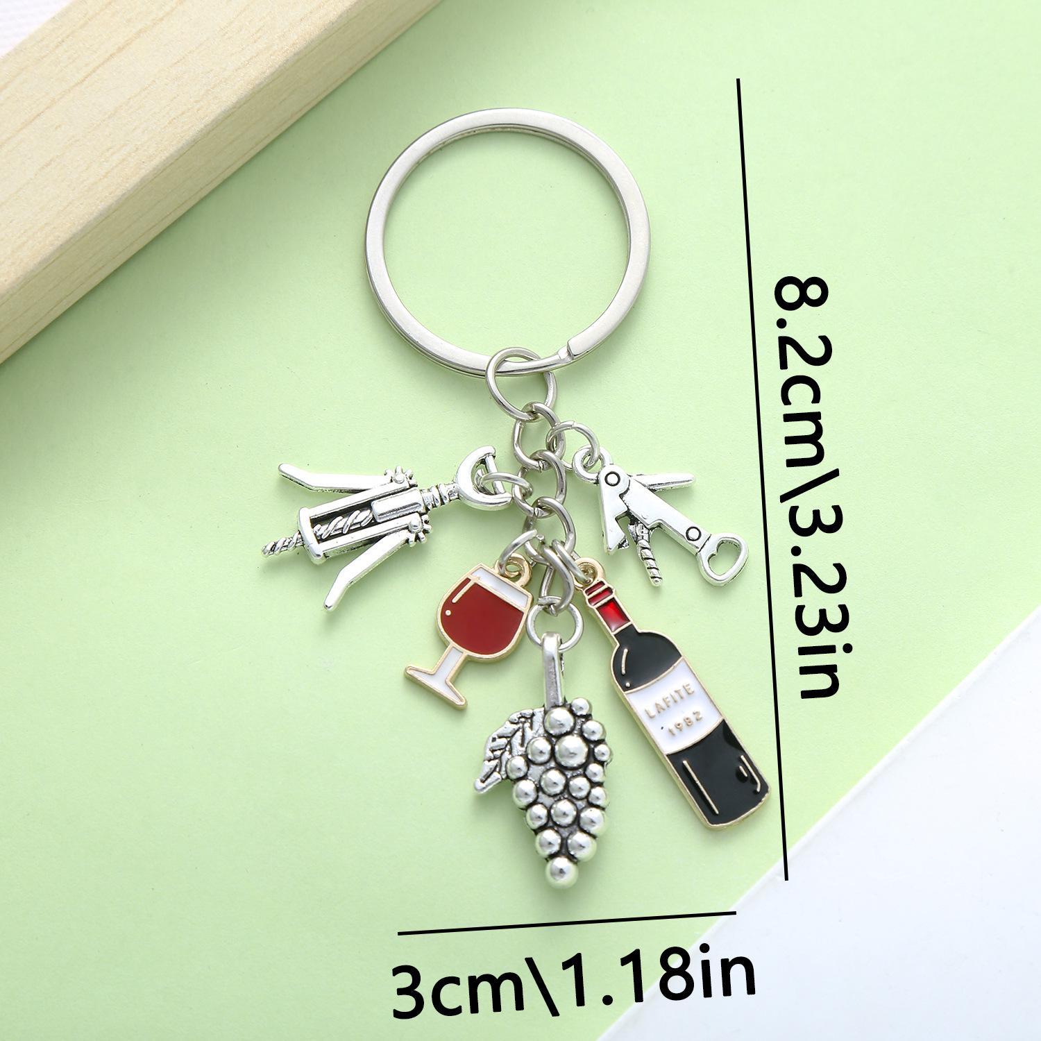 

Брелок-подвеска из цинкового сплава в виде винограда - Уникальный шарм в виде винной бутылки, украшение для сумок