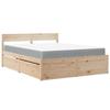 VidaXL Bed with Drawers and Mattress 160x200 Cm Solid Pine Wood, Bedroom Furniture, Wooden Bed, Bed with Drawer, 3281892