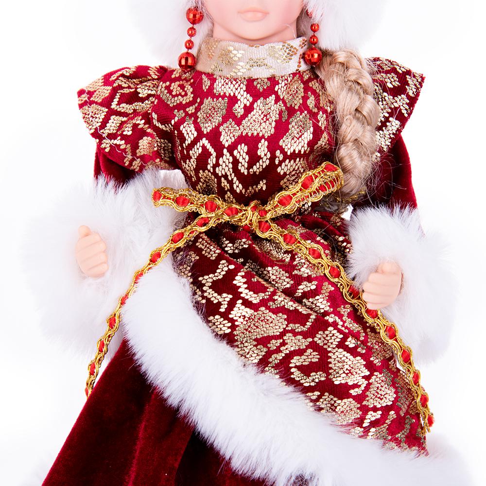 Rot-Gold Jacquard Snegurochka Weihnachtspuppe