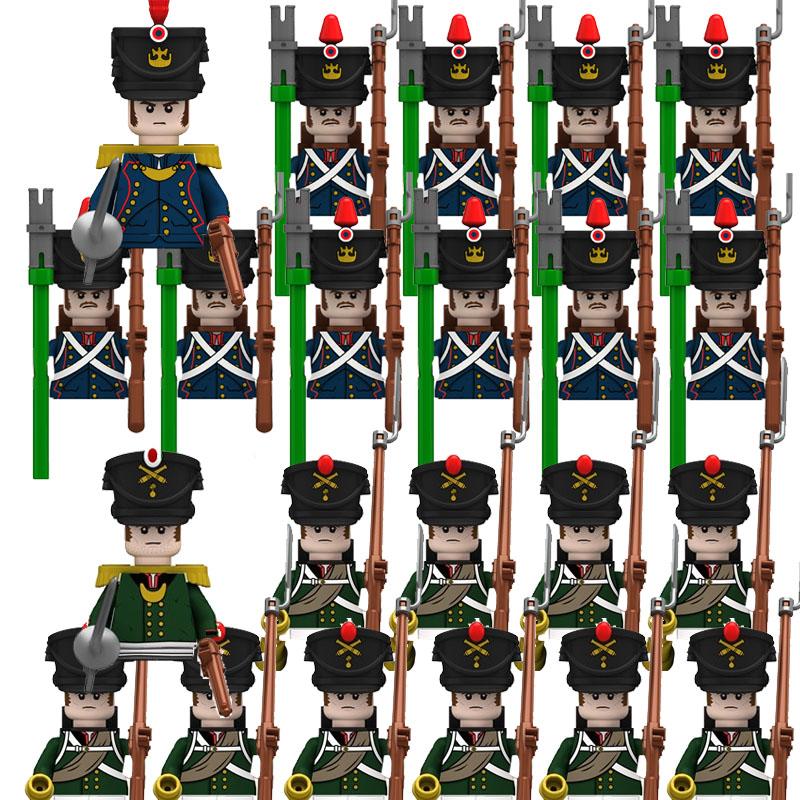Medieval Castle Knight Soldier Building Blocks Napoleon Figures British French Infantry Cavalry General DIY Toy Gift S001