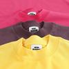Zwaar Uniseks Effen Kleur Klein Kraagje Ronde Hals Losse Pasvorm T-shirt