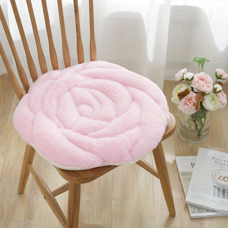 Plush Rose Design Thickened Quilted Chair Mat Office Home Dining Chair Cushion Tatami Floor PP Cotton Cushion Mat