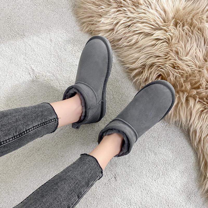 Schneestiefel gestapelt verdickte Baumwollschuhe warm Damen rutschfeste Baumwollstiefel erhöhen die Höhe im Herbst und Winter Freizeit
