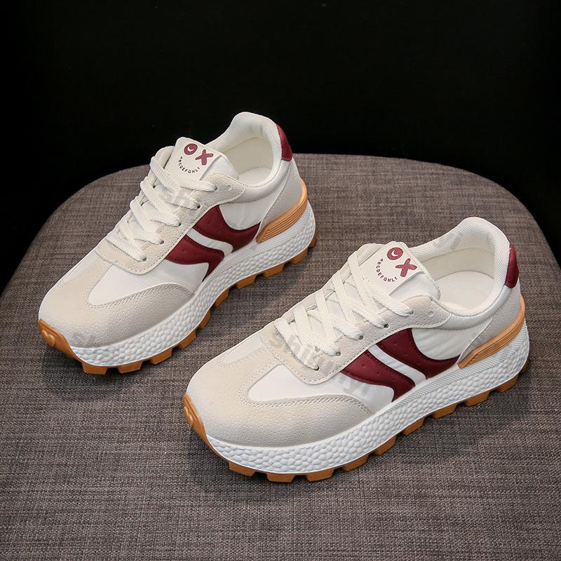 Fashion Platform Sneakers for Women 2026 Spring Lace Up Sports Running Shoes Woman Non Slip Thick Sole Increase Casual Sneakers