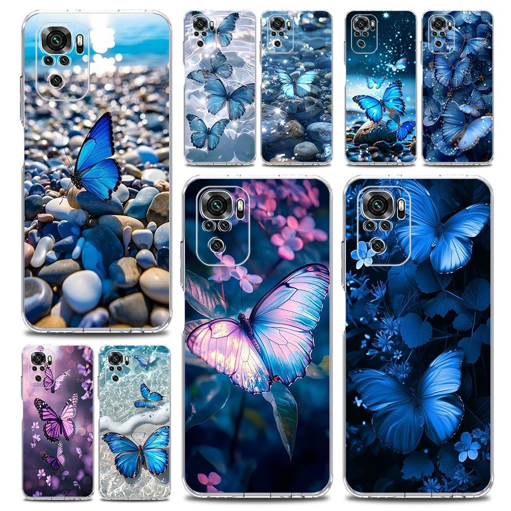 Phone Case For Xiaomi Redmi Note 15 14 13 12 4G 10 11 Pro Plus 5G 14C 13C 12C 10C Clear Soft TPU Cover color Butterfly