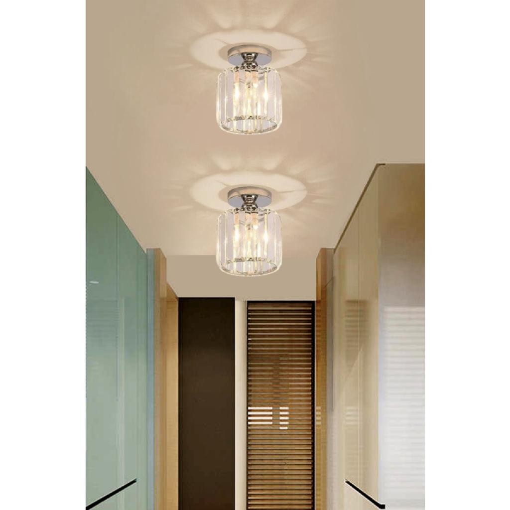 Plafonier Candelabru din piatră de un singur cristal de argint