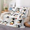 1PC PINGU Print Flannel Blanket, High Quality All Seasons, Home Decor, Warmth and Comfort, Perfect for Christmas Gifts