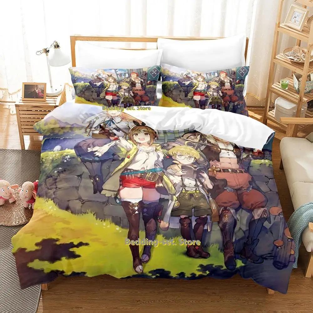 New Atelier Ryza Bedding Set Single Twin Full Queen King Size Bed Set Adult Kid Bedroom Duvetcover Sets Anime Parure De Lit Bed