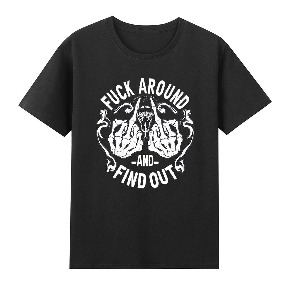 Fvck Around And Find Out Skull Middle Finger Tshirt S