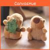 Adorable Fluffy Capybara Plush Toy With Turtle Shell And Red Hat