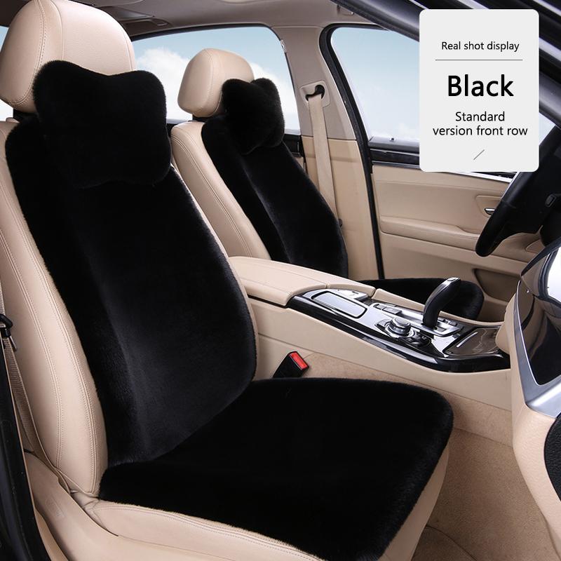 

SEAMETAL плюшевые теплые нескользящие чехлы на сиденья автомобиля для осени, весны, зимы, совместимые с различными моделями 2*front seat+2*headrest чёрный