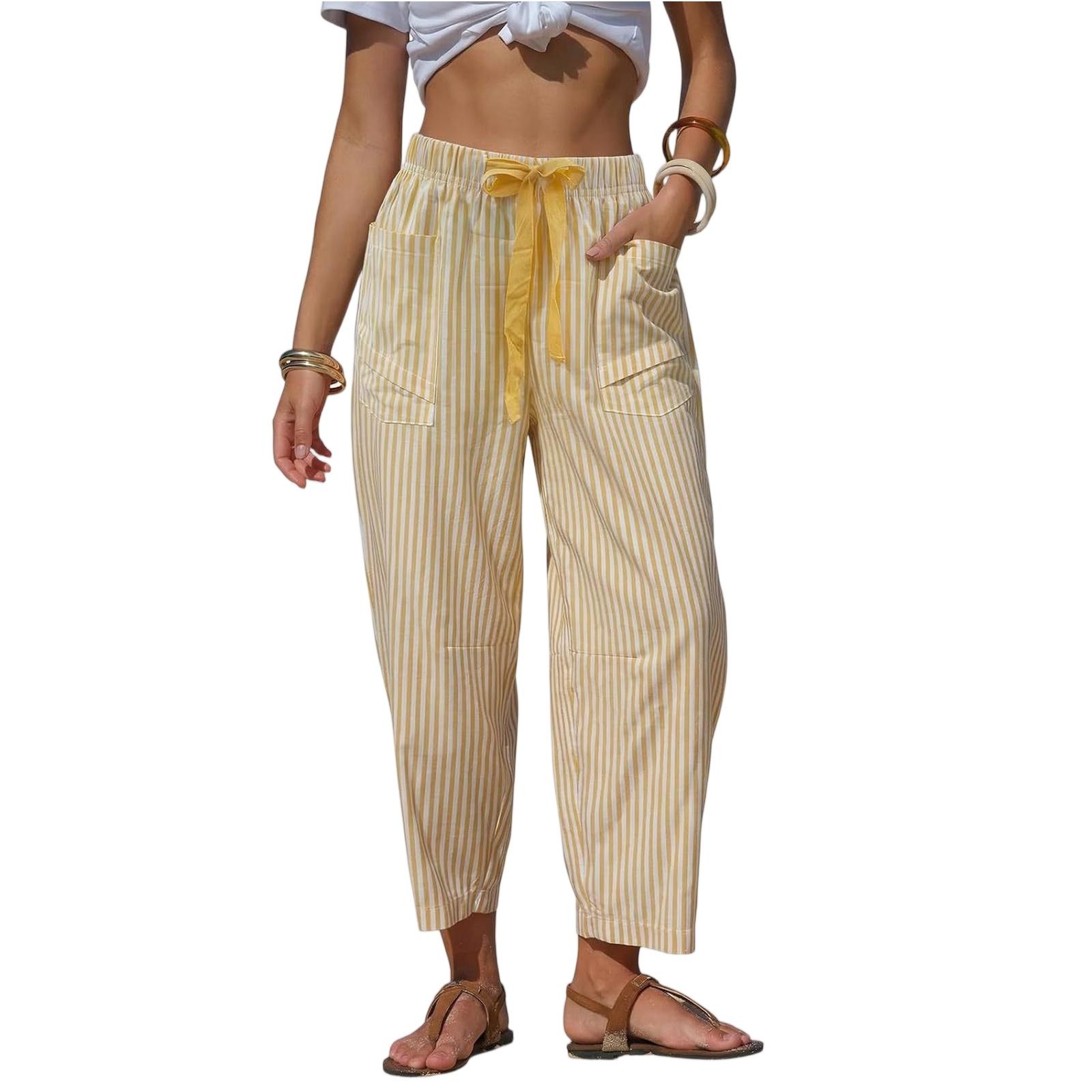 

Women s Straight Pants Fashion Casual Pants Nine Point Harlan Pants XL жовтий