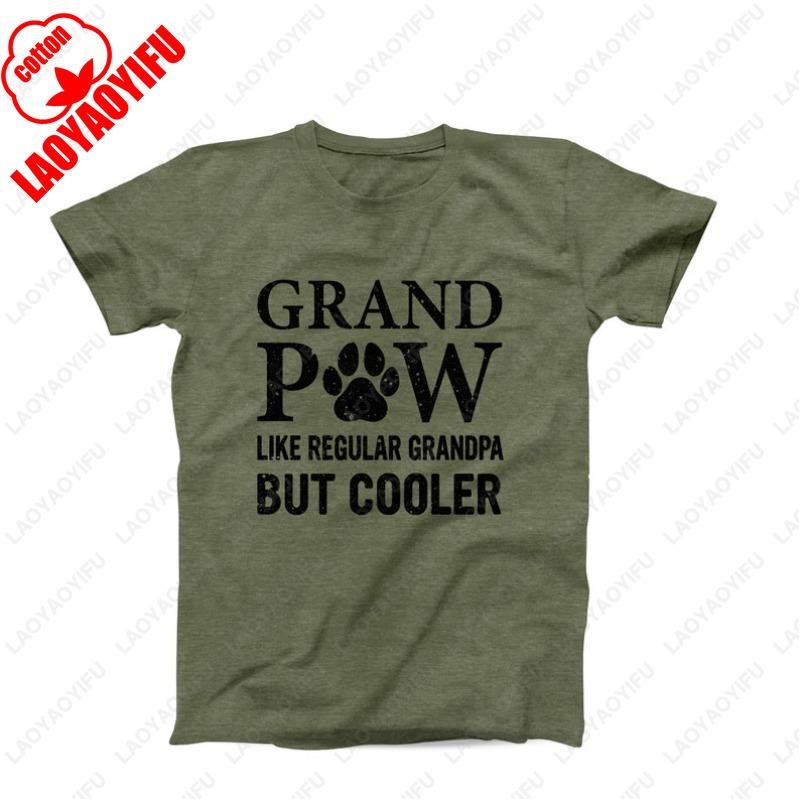 Grand Paw TShirt Funny Cool Dog Paw Print Grandfather Tees Fathers Day for Grandpaw Gift Comfortable Soft Cotton Camisetas