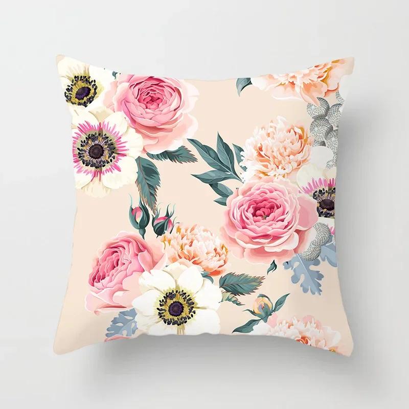 Beautiful Rose Flowers Cushion Cover Home Living Room Bedroom Sofa Car Decorative Pillow Cover 45*45Cm
