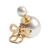 Dior Early Autumn CD Signature Bow Detail Resin Bead Earrings Women earrings Gold White E4828WOMRS_D301