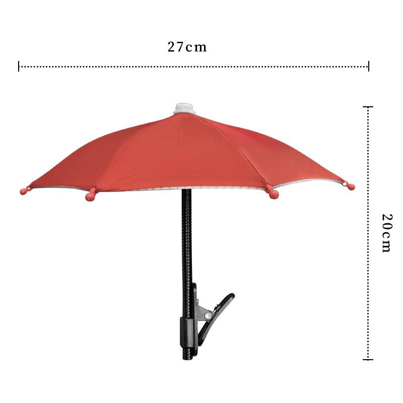 Titok bent metal hose locomotive umbrella with clip bracket mobile phone sunscreen small umbrella manufacturer