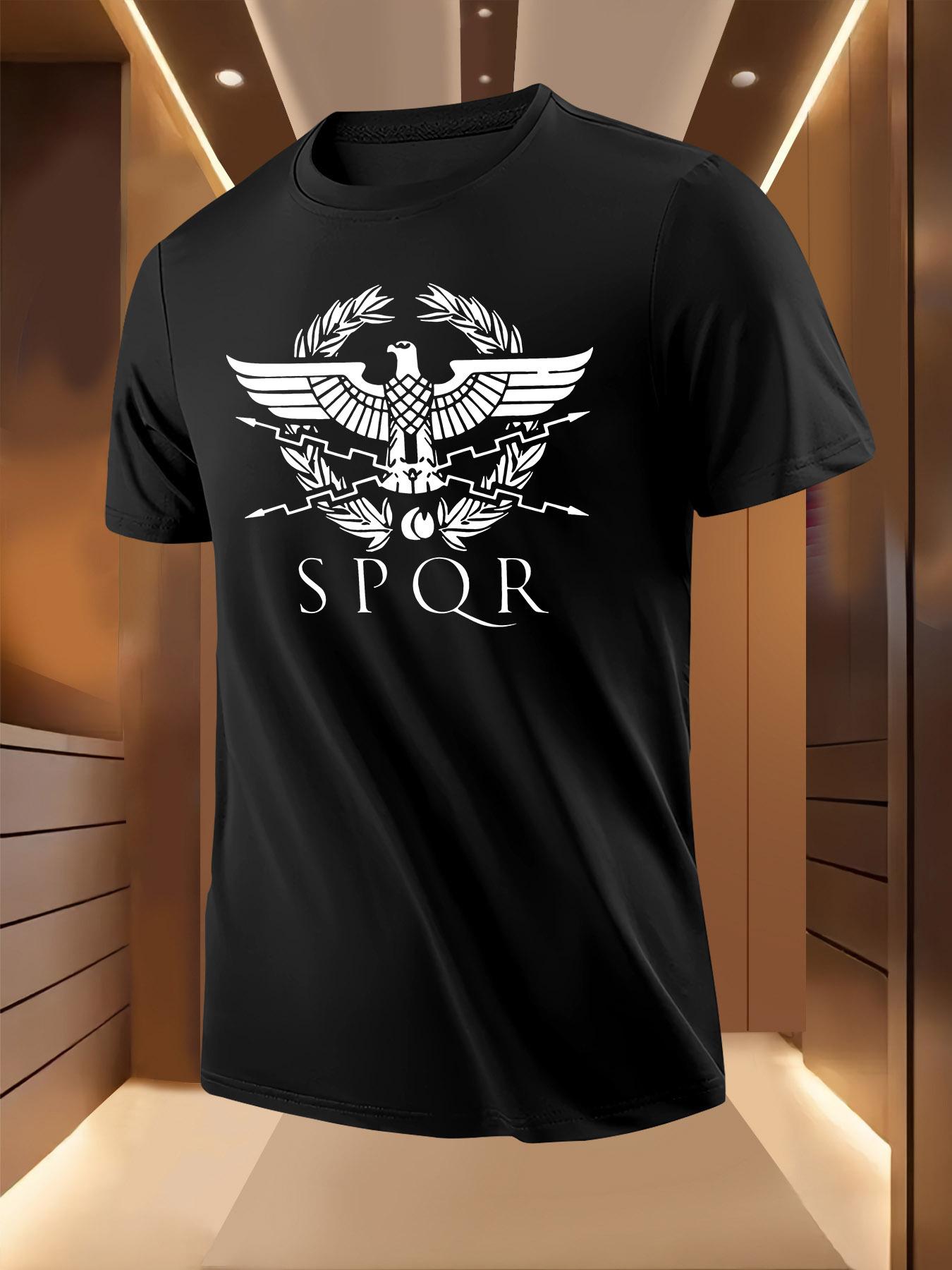 Roman Eagle Logo Print Tshirt - Breathable Lightweight Po... S