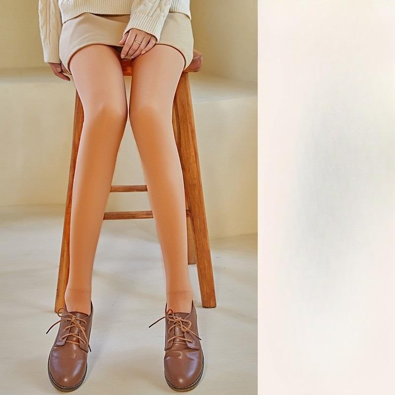 Winter Women's Bare Leg Illusion Fleece Lined Thickened Pantyhose Autumn Winter Skin-Enhancing Bare-Feel Outer Wear Leggings