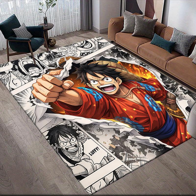 

One Piece Luffy Battle Theme Anti-Slip Floor Mat, Rectangular Carpet for Living Room, Sofa & Game Zone 60x90cm