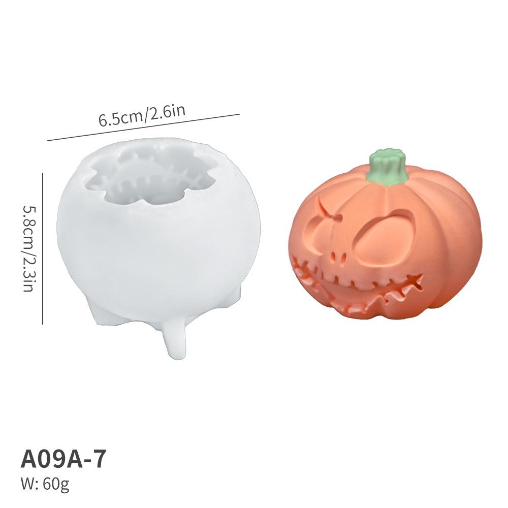 Halloween Pumpkin Silicone Mold Ghost Aromatherapy Candle Mold Used for Gypsum Ornaments Resin Dispensing Candles Making