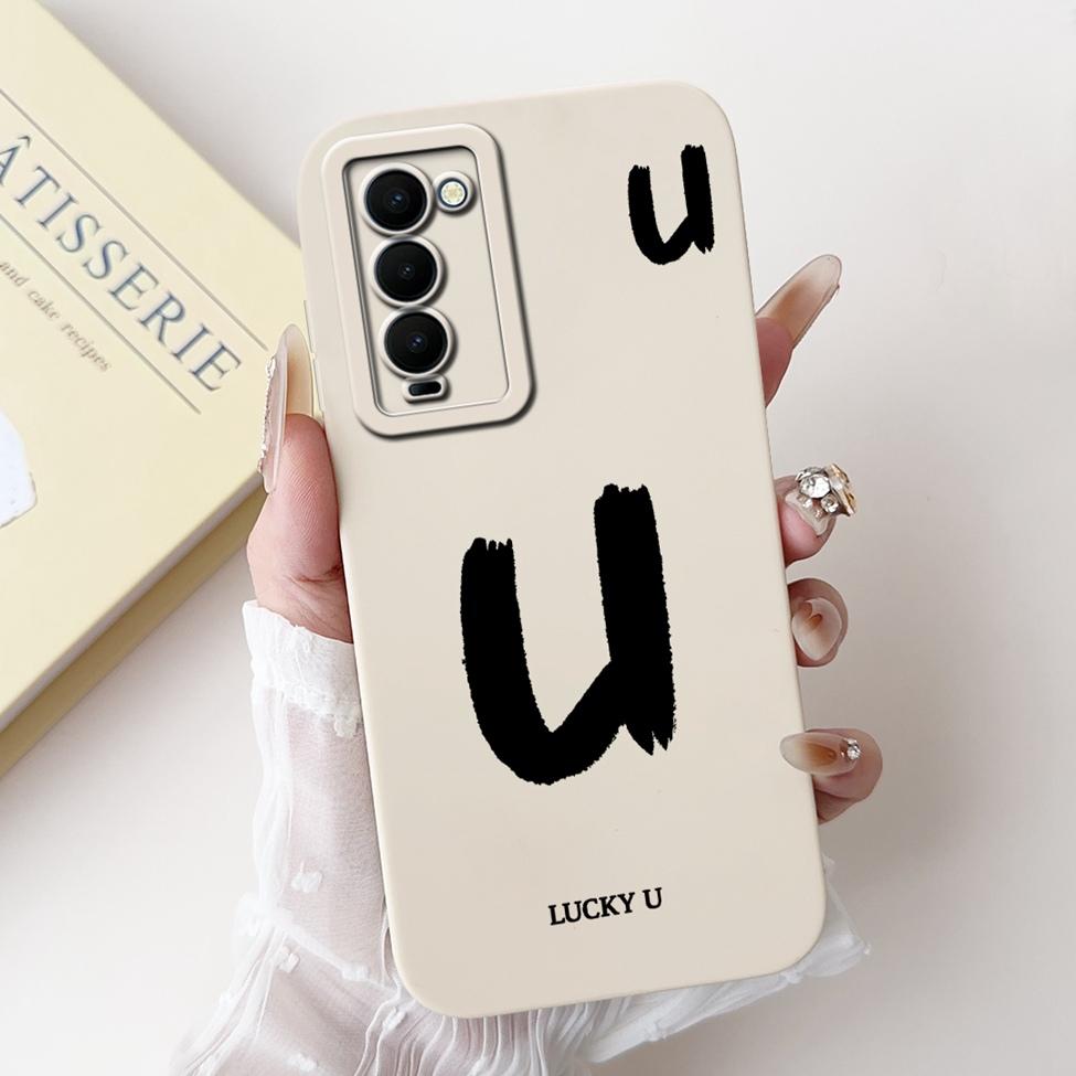 For Tecno Camon 18 CH6 CH6n 18P CH7 Cover Techno Camon 18T Case Simple Fashion Letters Pattern Design Silicone Shockproof Bumper