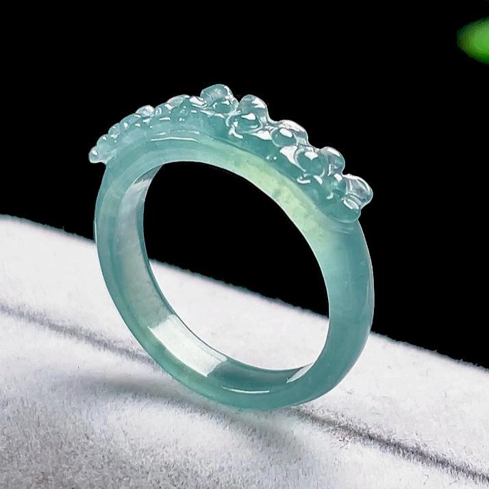 

Натуральное нефритовое кольцо пятилепестковой сливы, класс А Inner Diameter 15-15.8MM (HK Size 8-10)