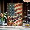 Aluminum Painted Sign Board Metal Wall Art Decor X Inch D Flat Decorative Plaque with God Bless America Text for Home Livi