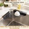 Carbon Steel Sink Corner Rack Anti-rust Waterproof Dish Drying Rack Hollowed Punch-free Dishcloth Sponge Stand Laundry Room