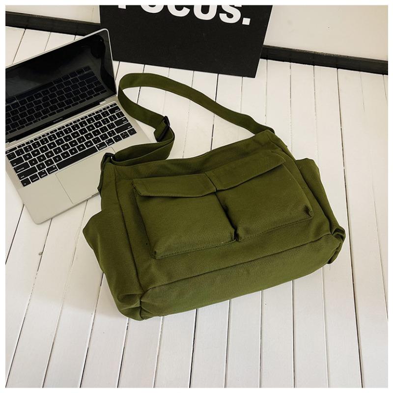 Utility Style Shoulder Crossbody Bag Unisex Instagram Canvas Bag Student Class Bag Street Large Capacity Artistic Casual Bag