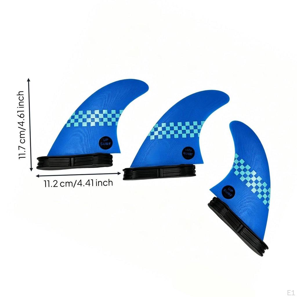 3 Pieces DoubleTab Fin Design Surf Simple Setup to Install M Size Board Stable Surfing Gear for