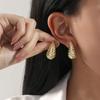Yunjin stud earrings, high-end earrings, fashionable atmosphere, exaggerated vacation style earrings, fish tail shell earrings.