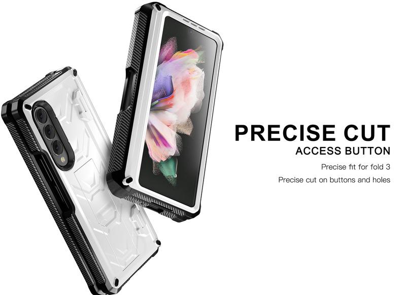 Compatible Fold Series Phone Case: Drop-Proof, Dual-Fold with Pen Slot for Samsung Z Fold3, Z Fold4, Z Fold5.