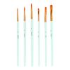 6pcs Paint Brush 6 Sizes Convenient Practical Reliable Durable Light Green Handle Drawing Supplies for Artists