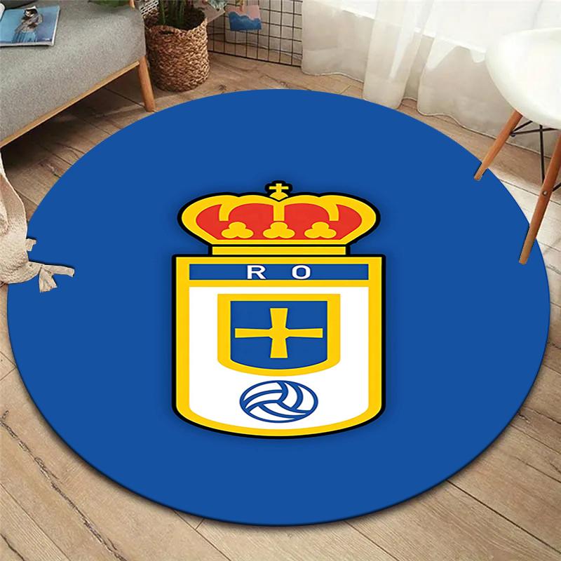 Real Madrid CF Runder Teppich, Teppich für Wohnzimmer Schlafzimmer Sofa Spielzimmer Dekor, Rutschfeste Bodenmatte