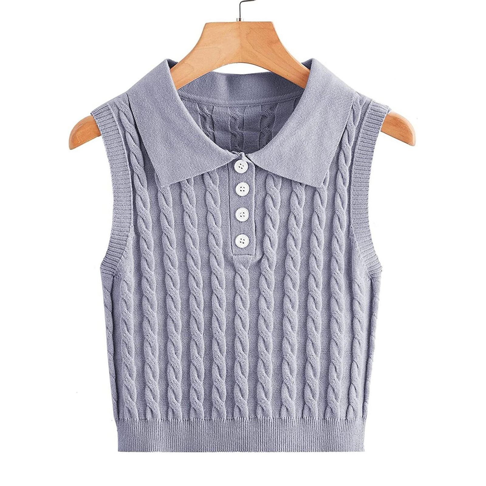 

Женская повседневная пуловерная рубашка с v-образным вырезом, цветной свитер без рукавов, жилет S серый