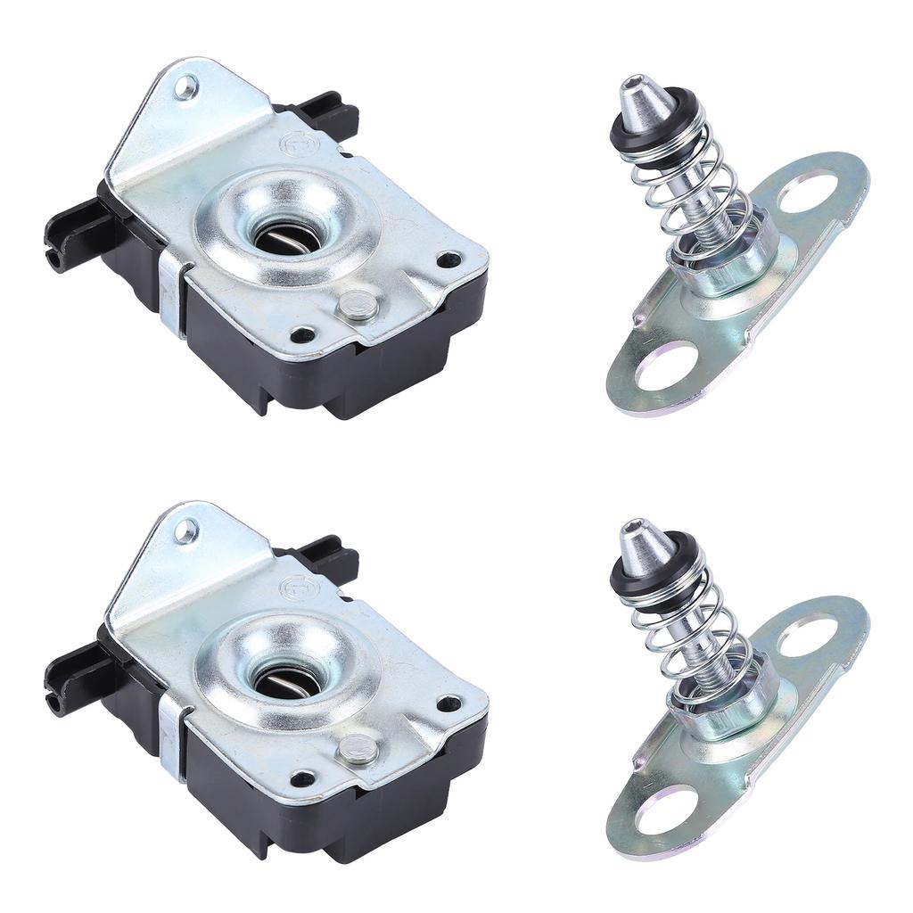 2x Engine Hood Lock and 2x Lower Part Compatible for 3er E46 5er E39 X5 E53 51238229807 51238203859