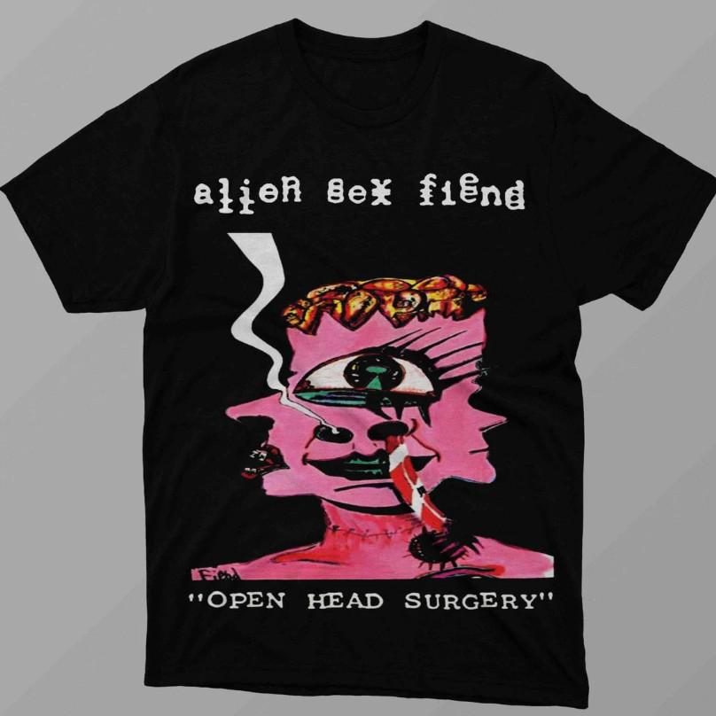 Vtg Alien Sex Fiend Band Heavy Cotton Black Full Size Men Women Shirt MM1413 S разноцветный