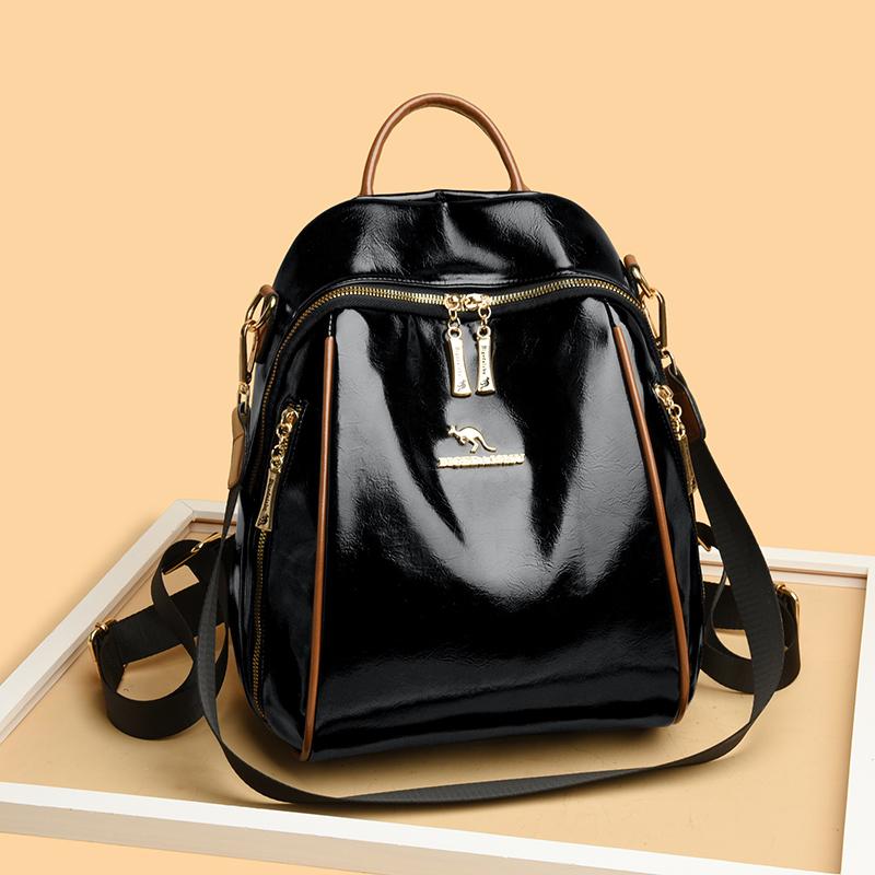 Měkký kožený batoh pro ženy, multifunkční cestovní batoh s velkou kapacitou, studentský školní batoh