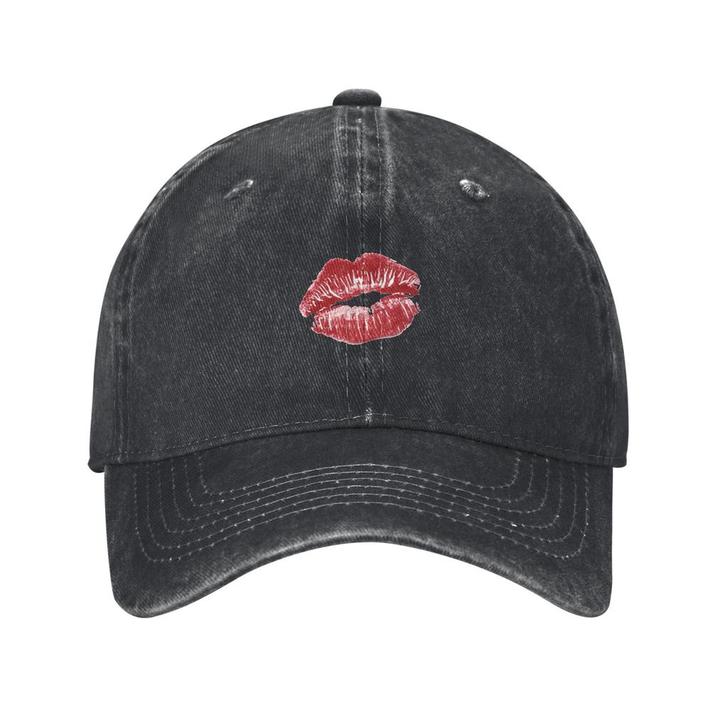 Sabrina Carpenter Charming Lip Pattern Washed Baseball Cap  Y2k Cool Sun Hip Hop Hats Summer Unisex Men Hunting Camping Caps