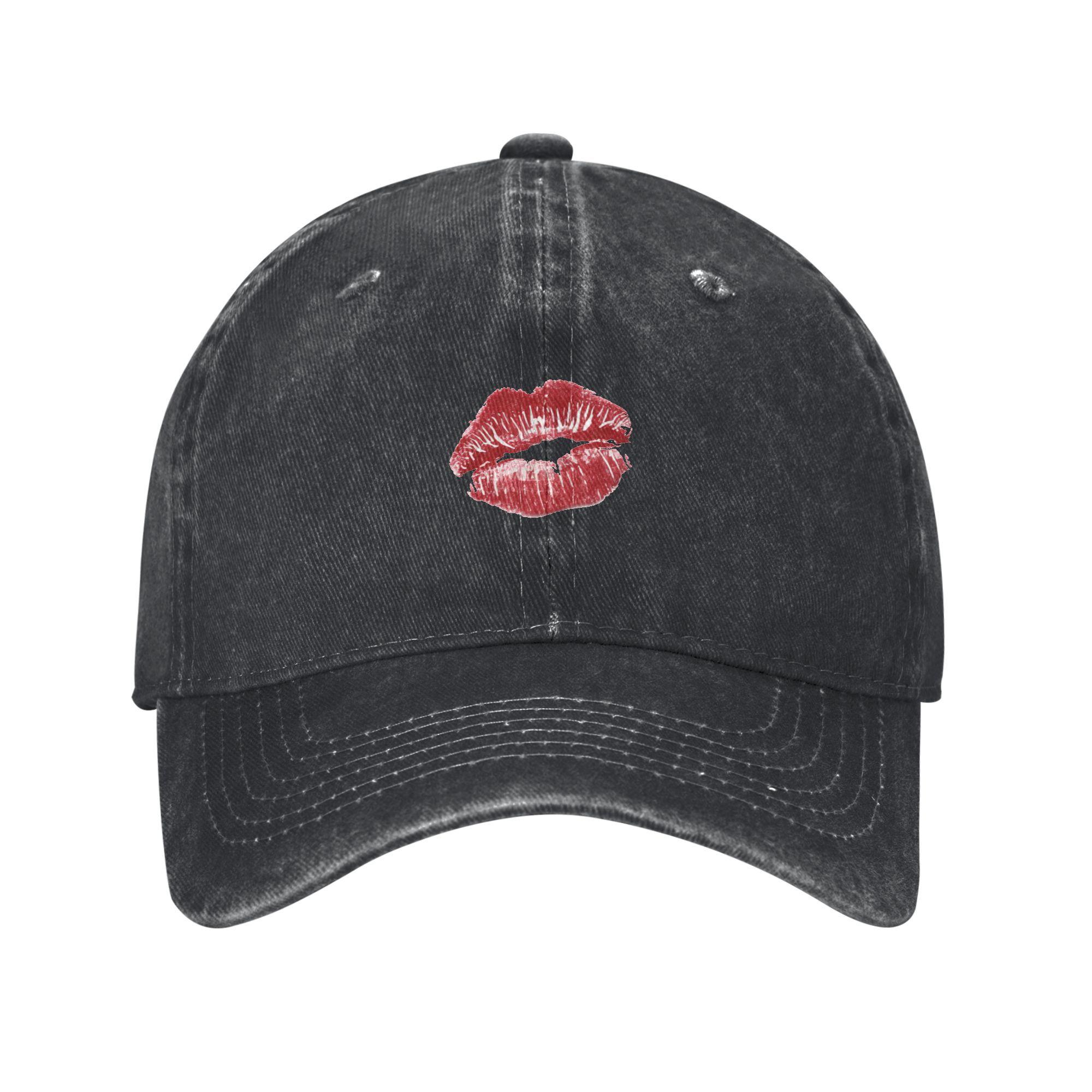 

Sabrina Carpenter Charming Lip Pattern Washed Baseball Cap y2k Cool Sun Hip Hop Hats Summer Unisex Men Hunting Camping Caps One Size