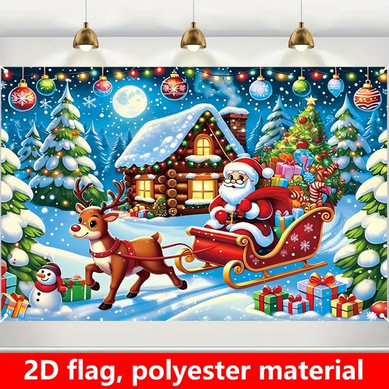 1pc2Dflat, festive Christmas party, for indoor/outdoor holiday decoration, no power required - wzy