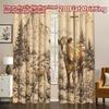 2D FLAT PRINTING 2pcs Curtains (Without Rod) Mountain Cows and Cross Print Modern Curtains Fabric Curtains Crescent Moon Ldeal