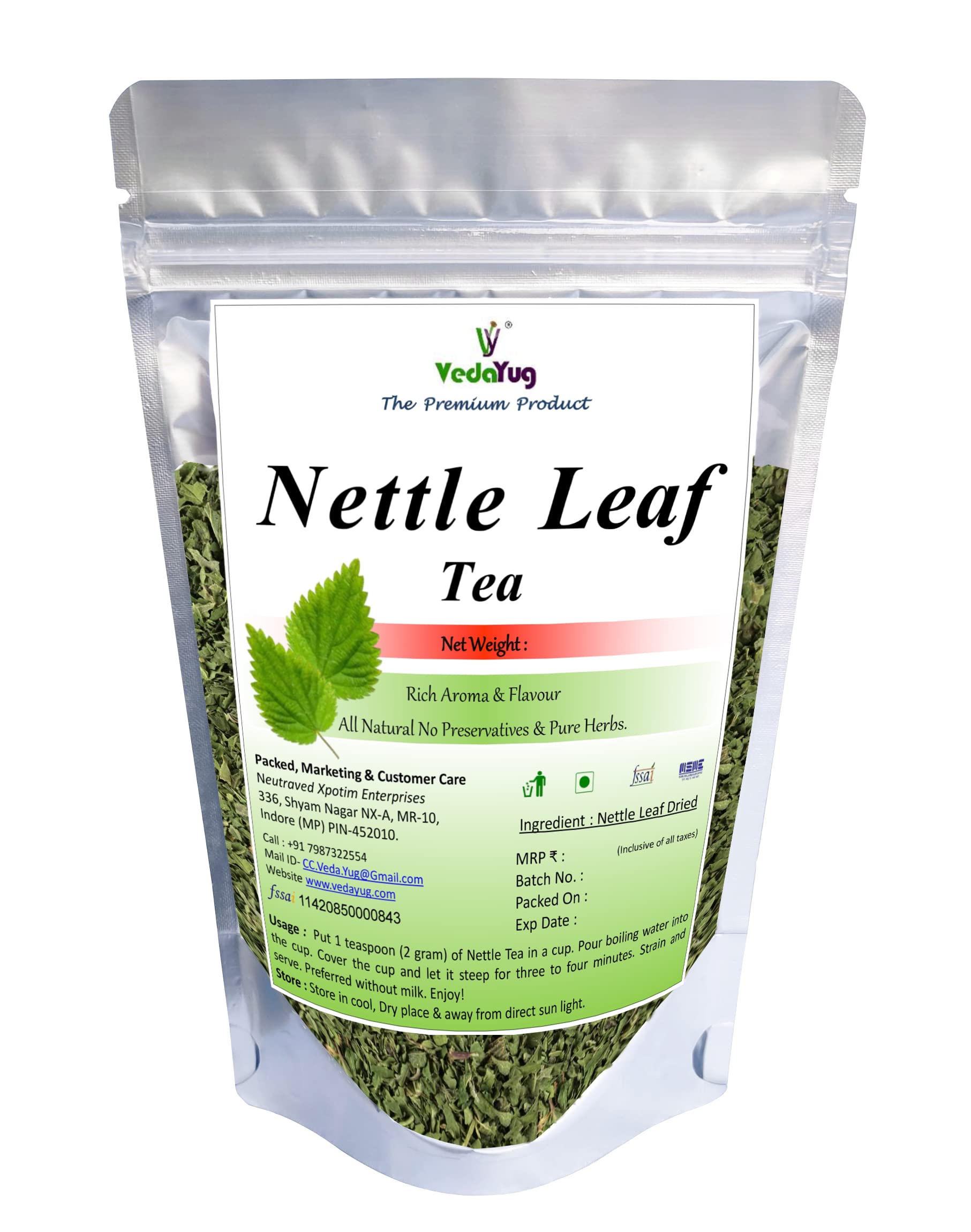 VY VedaYug Nettle Leaf 50 Grams, Stinging Health Supporting Herb Herbal Tea, Collect From Himalayan Belt
