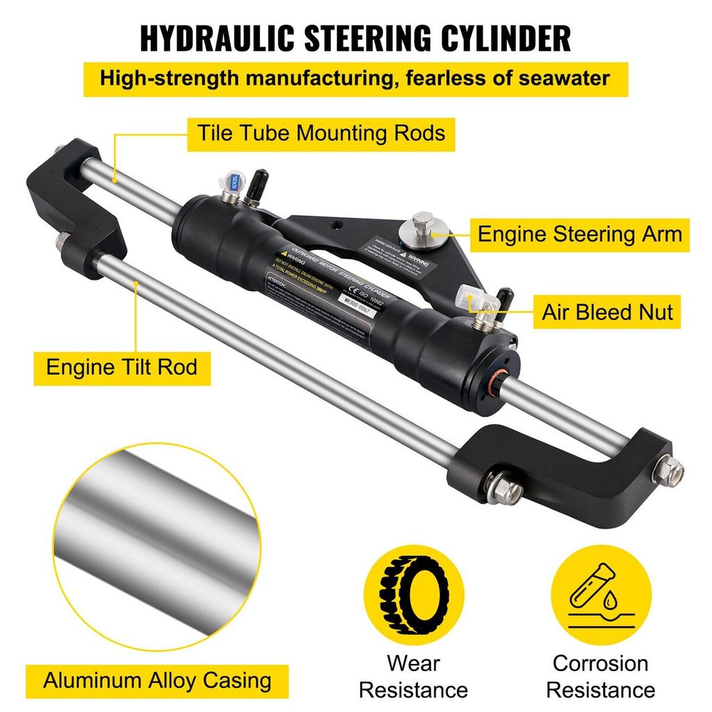 Hydraulic Outboard Steering Kit 300HP, Hydraulic Steering Kit Helm Pump,Hydraulic Boat Steering Kit with 22 Feet Hydraulic Steering Hose for Boat