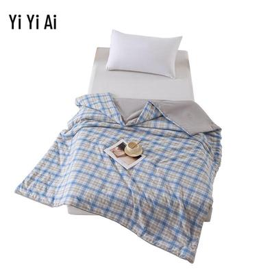 Yiyi'ai 100% Cotton Plaid Summer Quilt