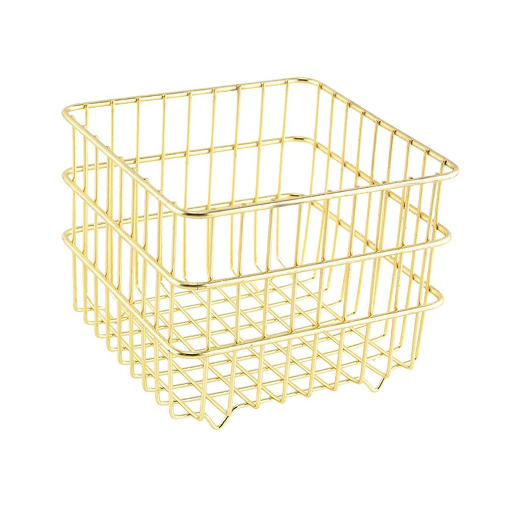 Iron Storage Basket Food Storage Organizer for Countertop Shelf Cabinets