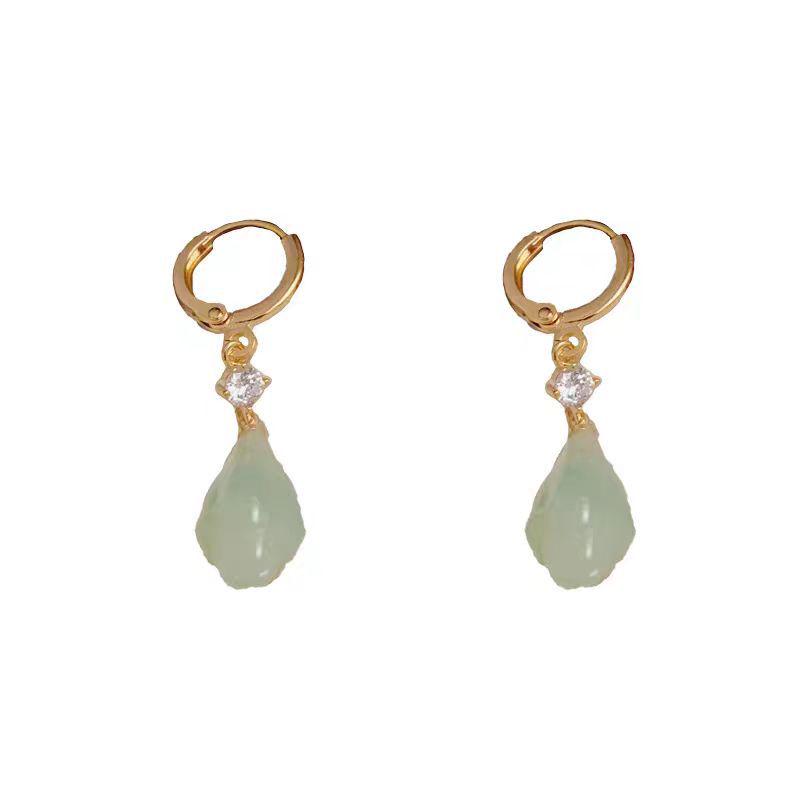 Elegant 2024 Green Magnolia Tassel Earrings - Ancient-Inspired with a Modern Twist