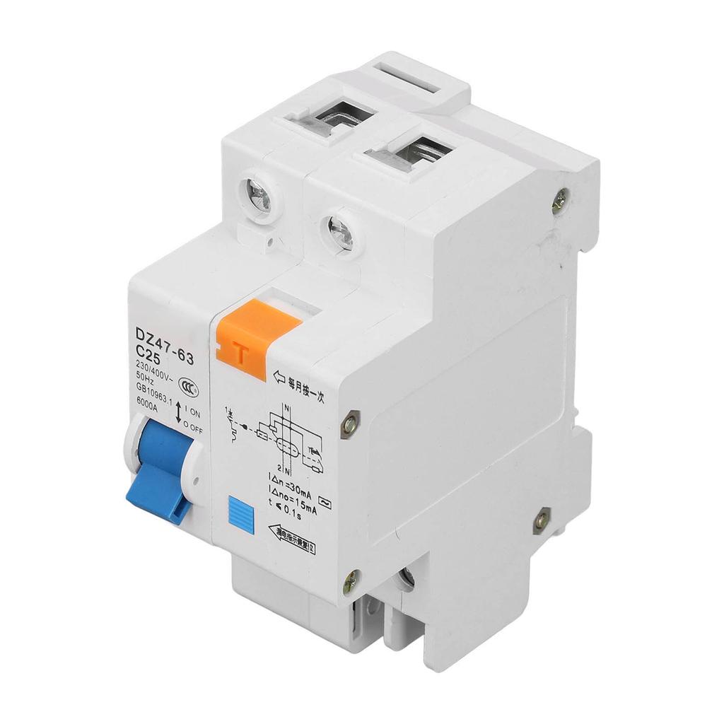 1P+N 25A AC jistič, zemní spojení, ochrana proti svodu proudu 400V DZ47LE‑63 C25