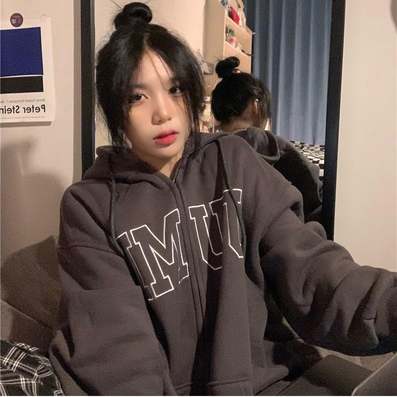 Women Long Sleeve Hooded V Neck Loose Pullovers Female Tops Solid Color Sweatshirts